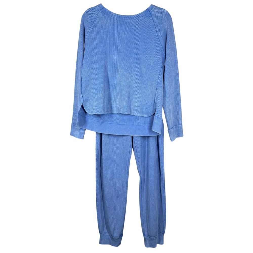Sunnyside By Sundry Matching Long Sleeve & Pants Set Waffle Knit Oversized Large
